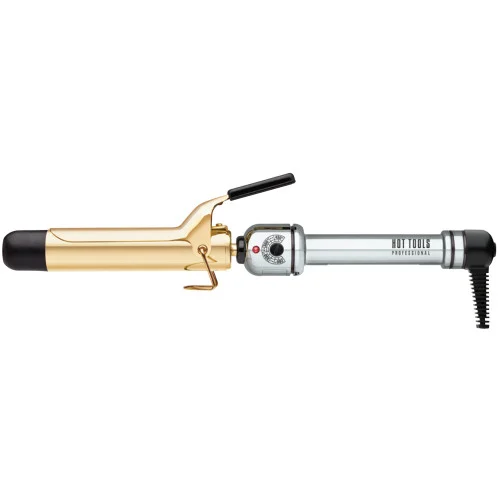 Hot Tools Professional 24k Gold Precious Metals Salon Curling Iron/Wand - Silver/Gold - 1 1/4in.