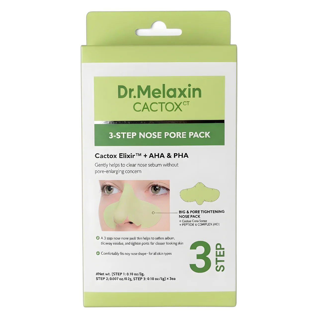 Cactox 3-Step Nose Pore Pack - 3 Step