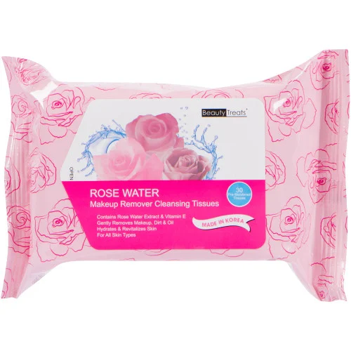 Beauty Treats Rose Water Makeup Remover Cleansing Tissues