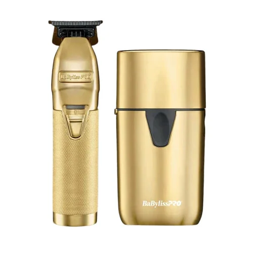 BaByliss PRO Limited Edition Gold FX Trimmer & UV Single Foil Shaver Combo