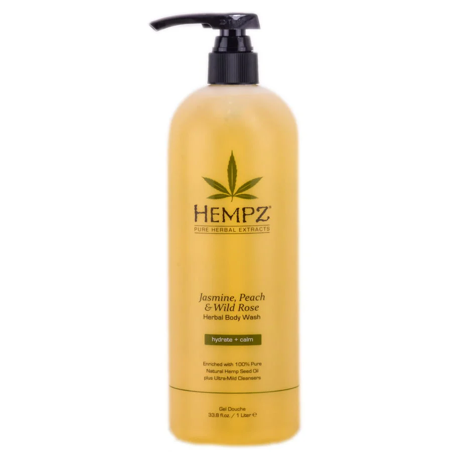 Hempz Herbal Body Wash - Jasmine, Peach, and Wild Rose - Size : 33.8 oz / liter