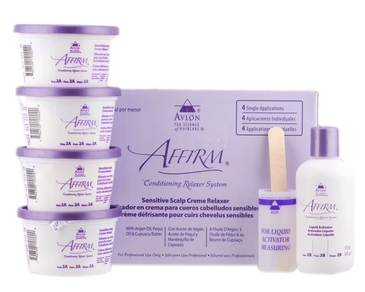 Avlon Affirm Moisture Plus Conditioning Relaxer Kit for Dry Hair & Sensitive Scalp Formula - Option : 4 single applications