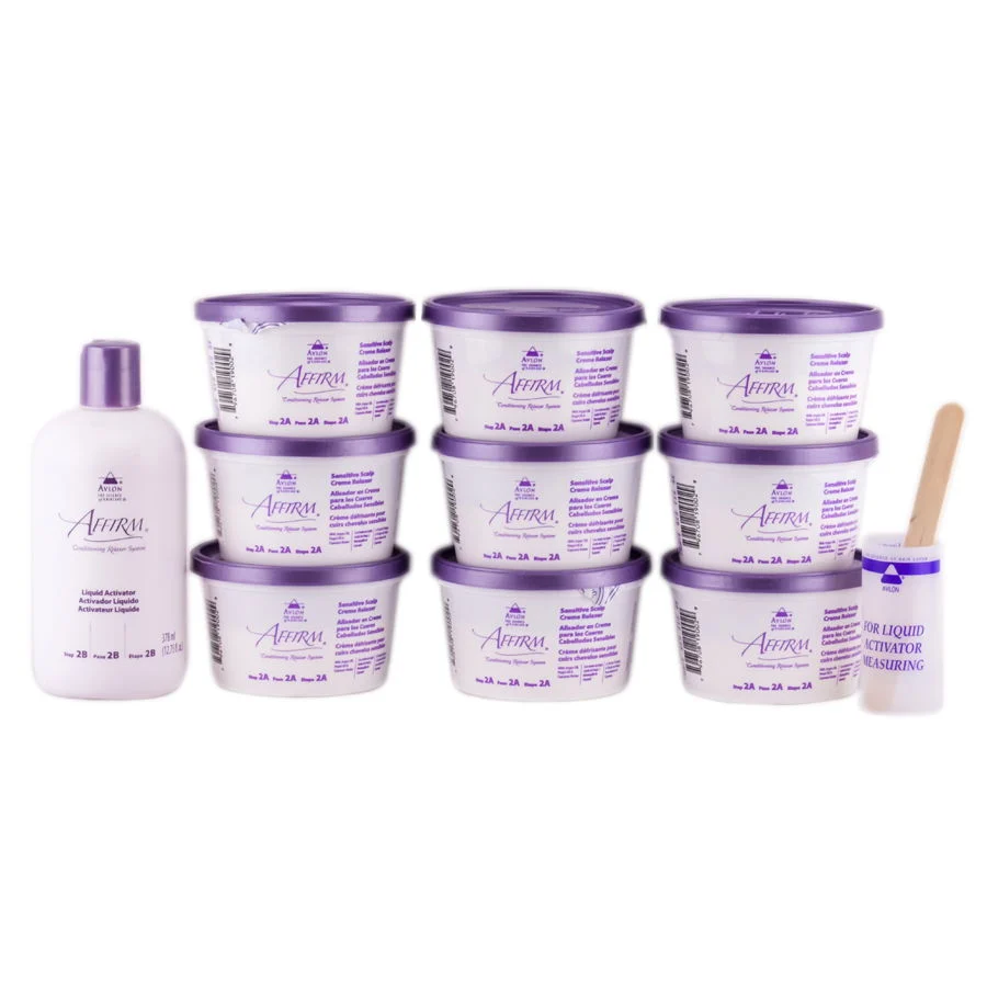 Avlon Affirm Moisture Plus Conditioning Relaxer Kit for Dry Hair & Sensitive Scalp Formula - Option : 9 single applications