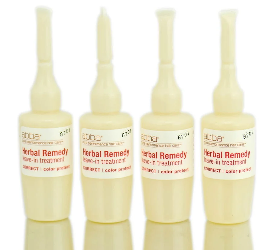 Herbal Remedy Color Protect Leave-In Treatment for chemically treated or damaged hair - Size : 4 vials x 0.5 oz