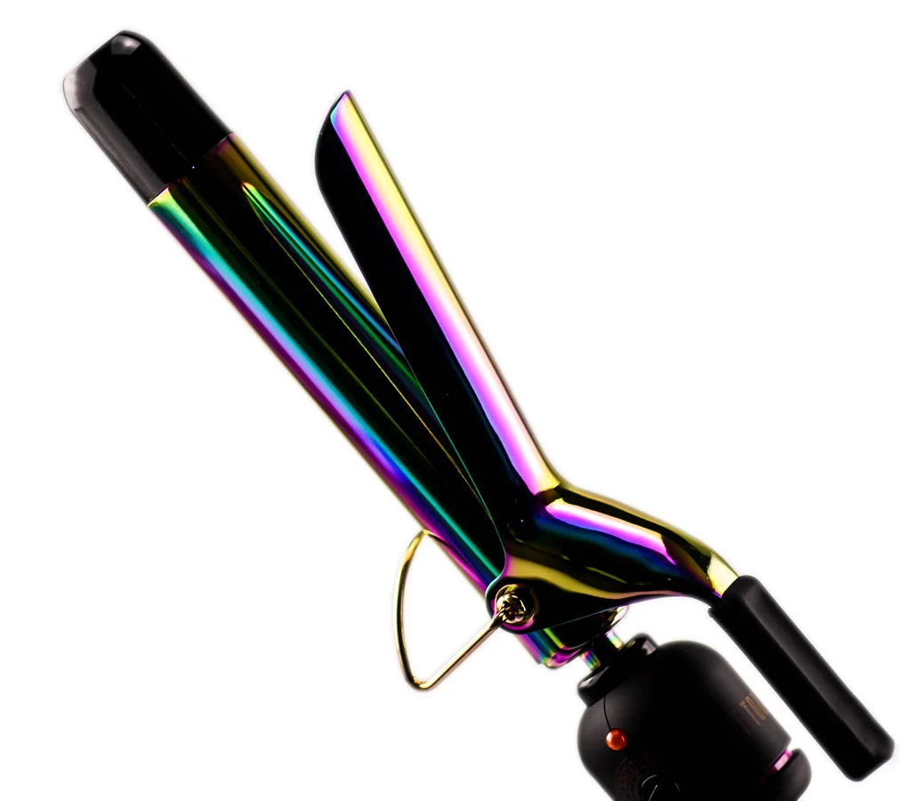 Professional Rainbow Gold Salon Curling Iron - Size : 1"