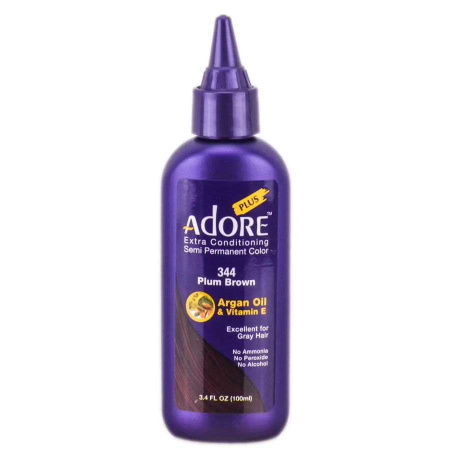 Adore Plus Semi Permanent Color - Color : 344 Plum Brown