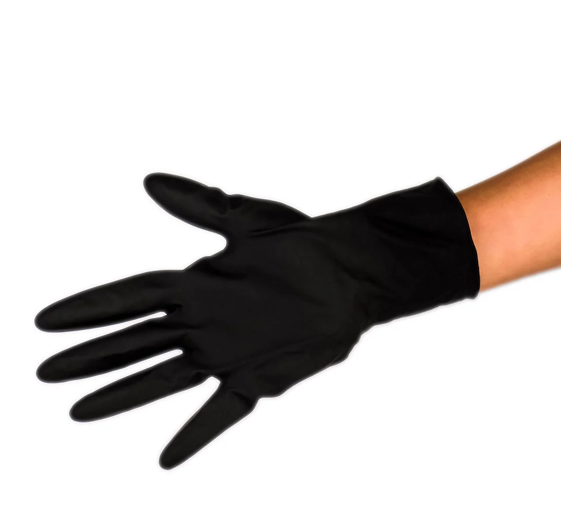 Black Satin Reusable Latex Gloves - Option : Medium - 10 Pack