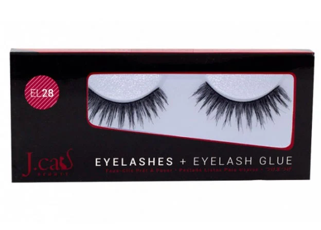 J Cat Eyelashes & Eyelash Glue - Option : EL28