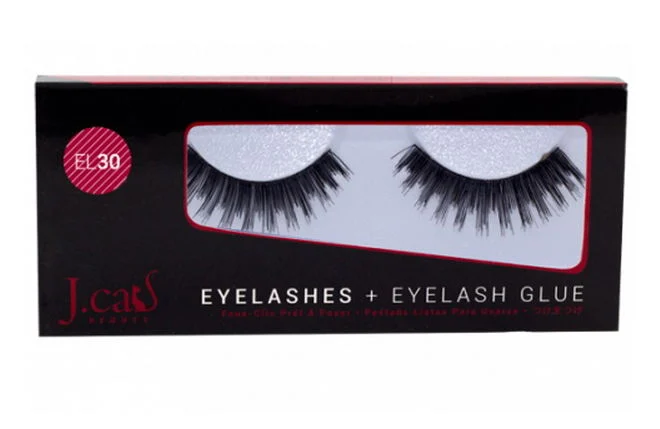 J Cat Eyelashes & Eyelash Glue - Option : EL30