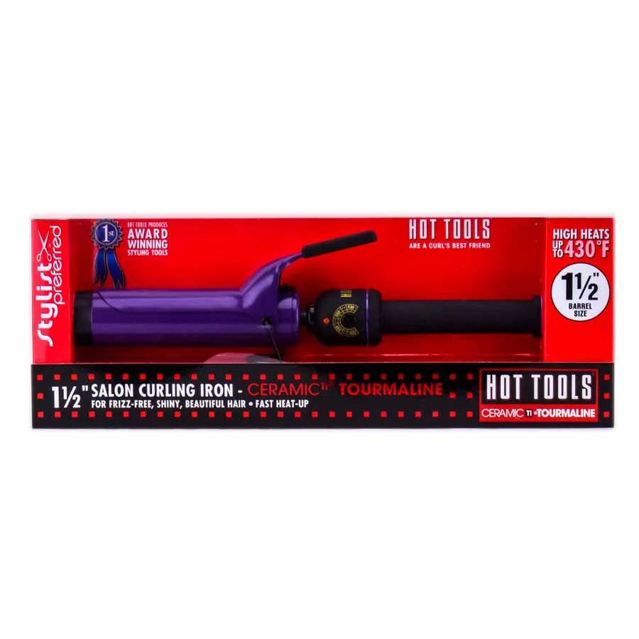 Ceramic Tourmaline Salon Curling Iron - Option : 1 1/2" barrel