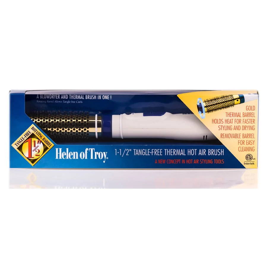 Tangle Free Thermal Hot Air Brush - Option : #1553 / 1 1/2" inch - Gold Barrel