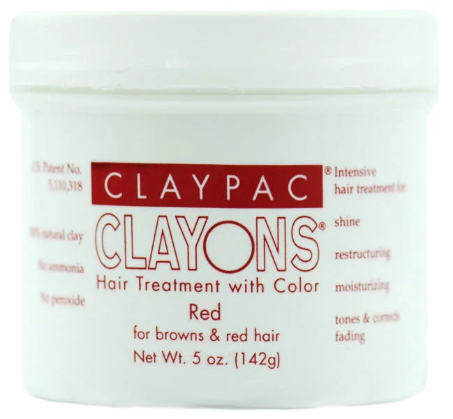 ClayPac ClayOns Hair Treatment with Color - Red - 5 oz