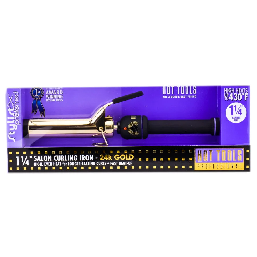 Salon Curling Iron 24k Gold - Option : 1 1/4" Model 1110