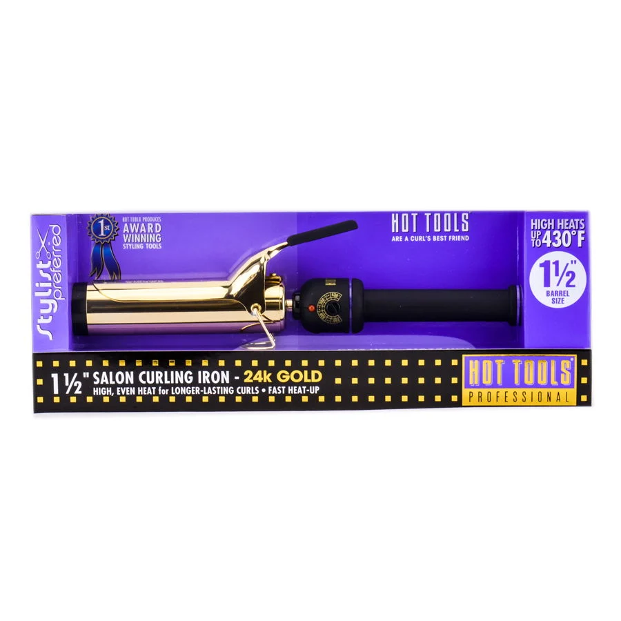 Salon Curling Iron 24k Gold - Option : 1 1/2" Model 1102