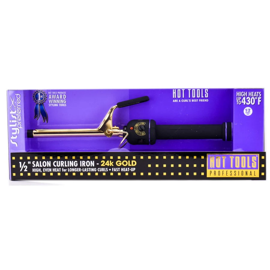 Salon Curling Iron 24k Gold - Option : 1/2" Model 1103