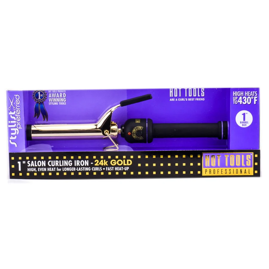 Salon Curling Iron 24k Gold - Option : 1" Model 1181