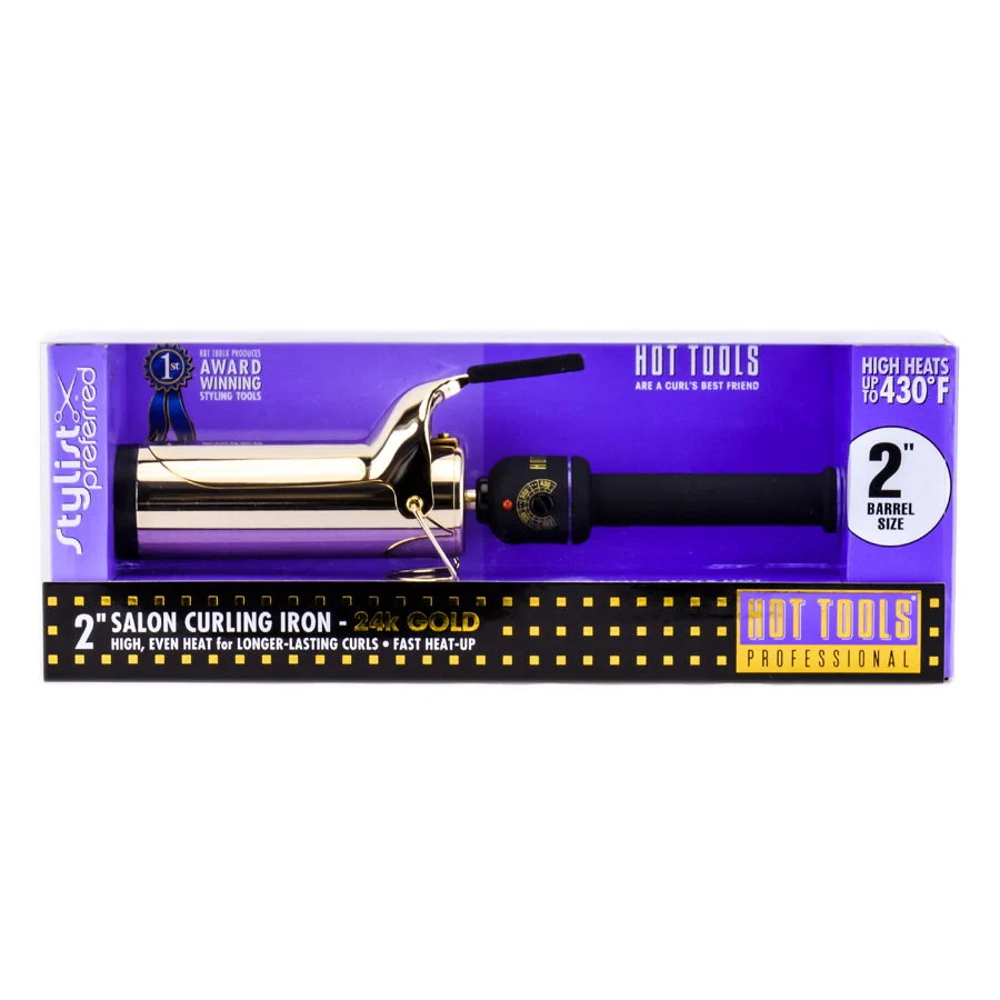 Salon Curling Iron 24k Gold - Option : 2" Model 1111