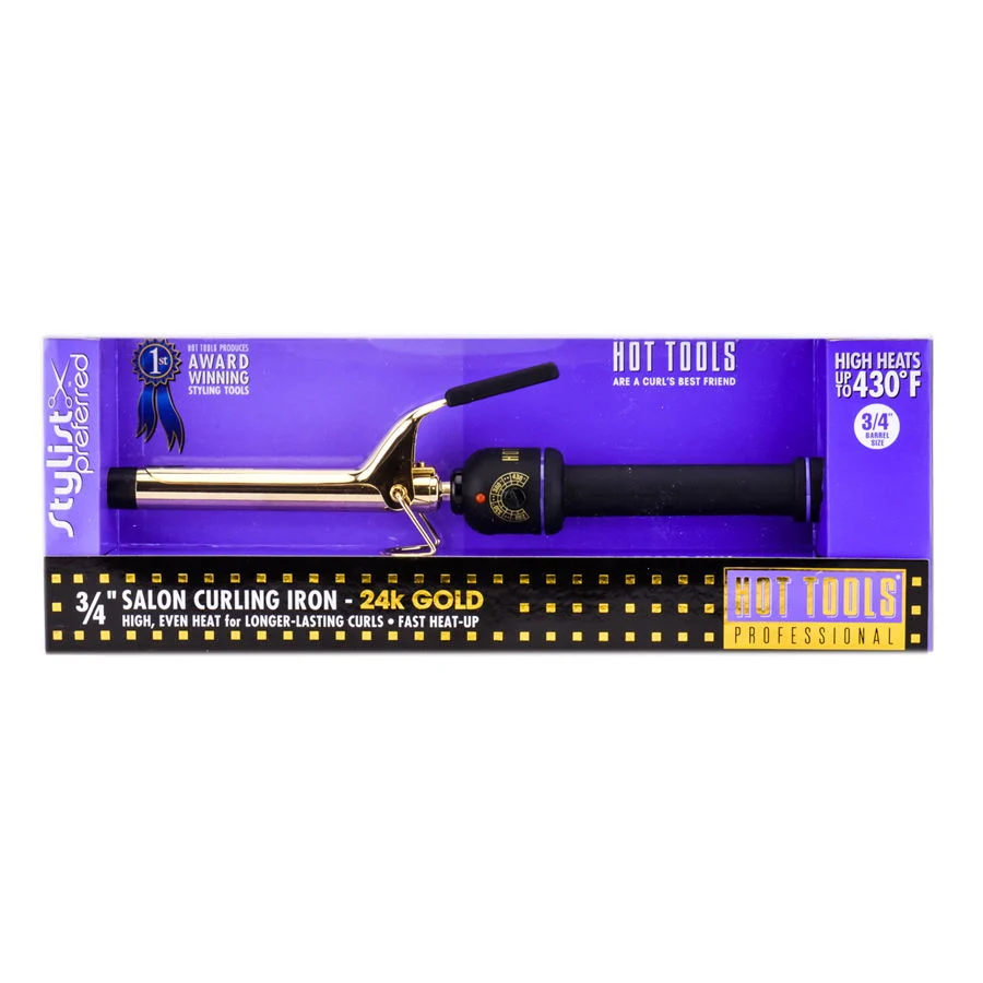 Salon Curling Iron 24k Gold - Option : 3/4" Model 1101