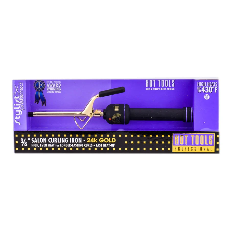 Salon Curling Iron 24k Gold - Option : 3/8" Model 1138
