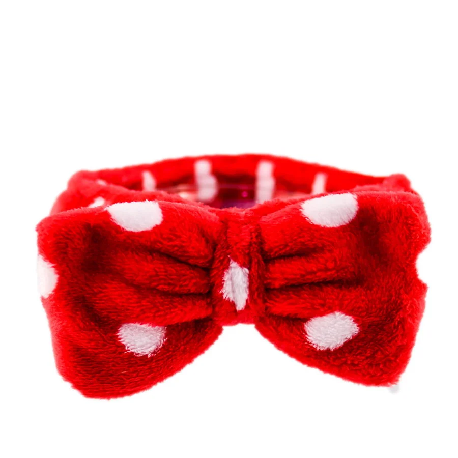 Beauty Spa Headband - Color: Red / White Polkadots