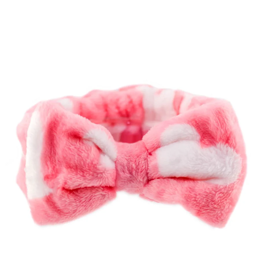 Beauty Spa Headband - Color: Pink / White Hearts