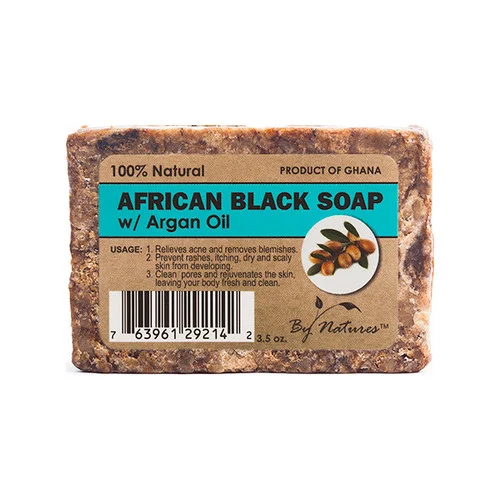 By Natures 100% African Black Soap with Argan Oil 3.5 oz.