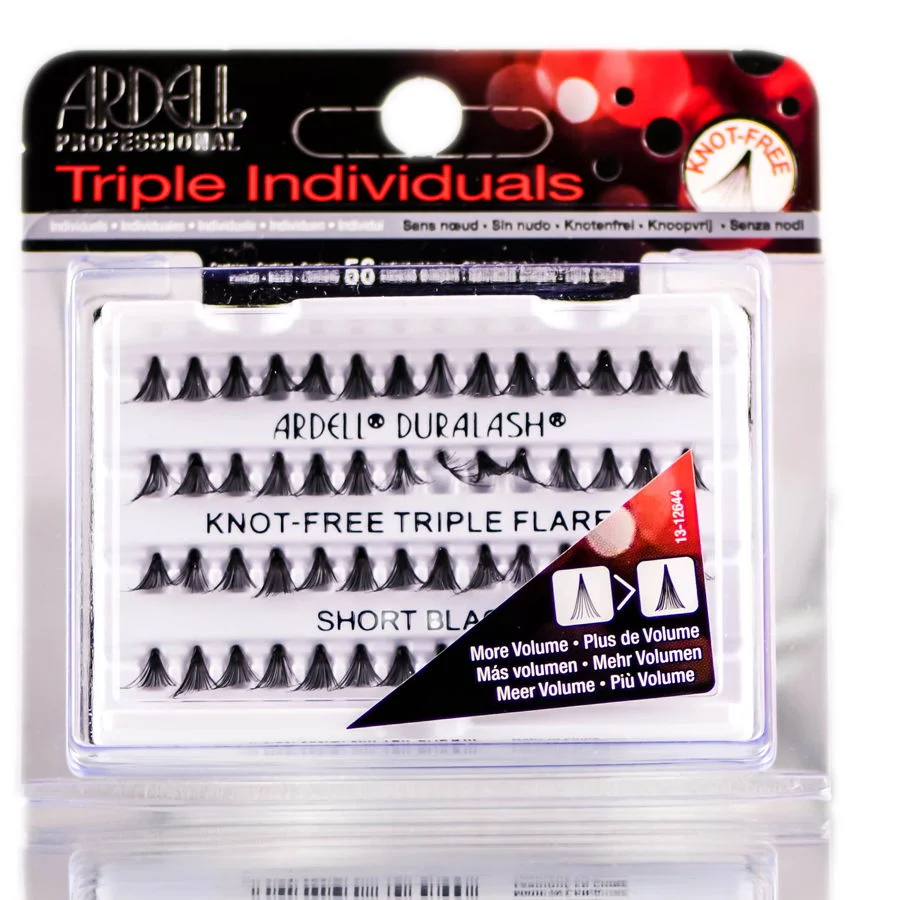 Ardell Professional Triple Individuals Knot-Free Triple Flares - Short Black