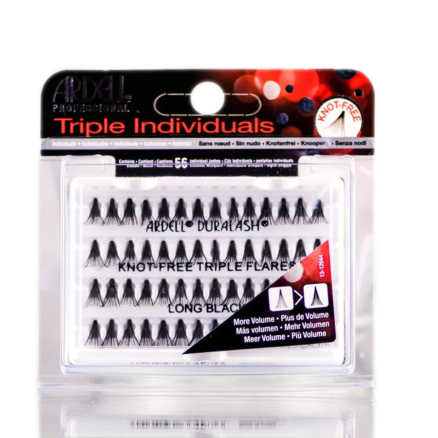 Ardell Professional Triple Individuals Knot-Free Triple Flares - Long Black