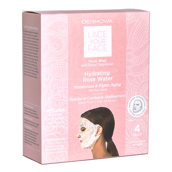 Lace Your Face Facial Mask Hydrating Rose Water - 4 pack