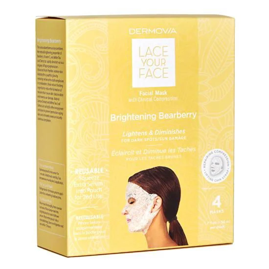 Lace Your Face Facial Mask Brightening Bearberry - 4 pack