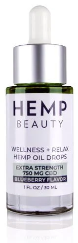 Wellness + Relax Hemp Blueberry Oil Drops - 750 MG CBD / 1 oz