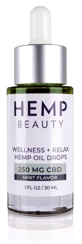 Wellness + Relax Hemp Mint Oil Drops - 250 MG CBD / 1 oz