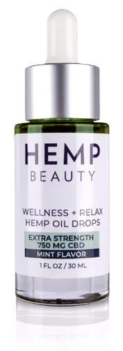 Wellness + Relax Hemp Mint Oil Drops - 750 MG CBD / 1 oz