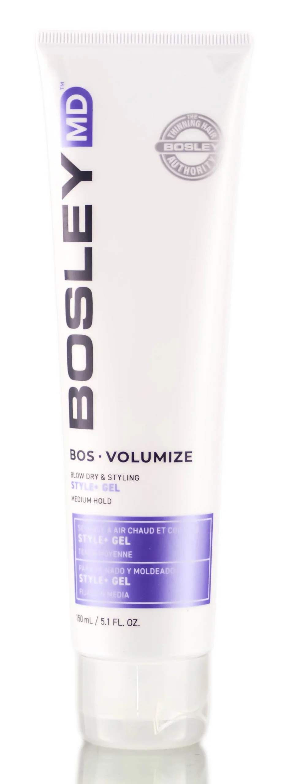 BosleyMD Professional Bos-Volumize Style+ Blow Dry & Styling Gel - New Packaging - 5.1 oz