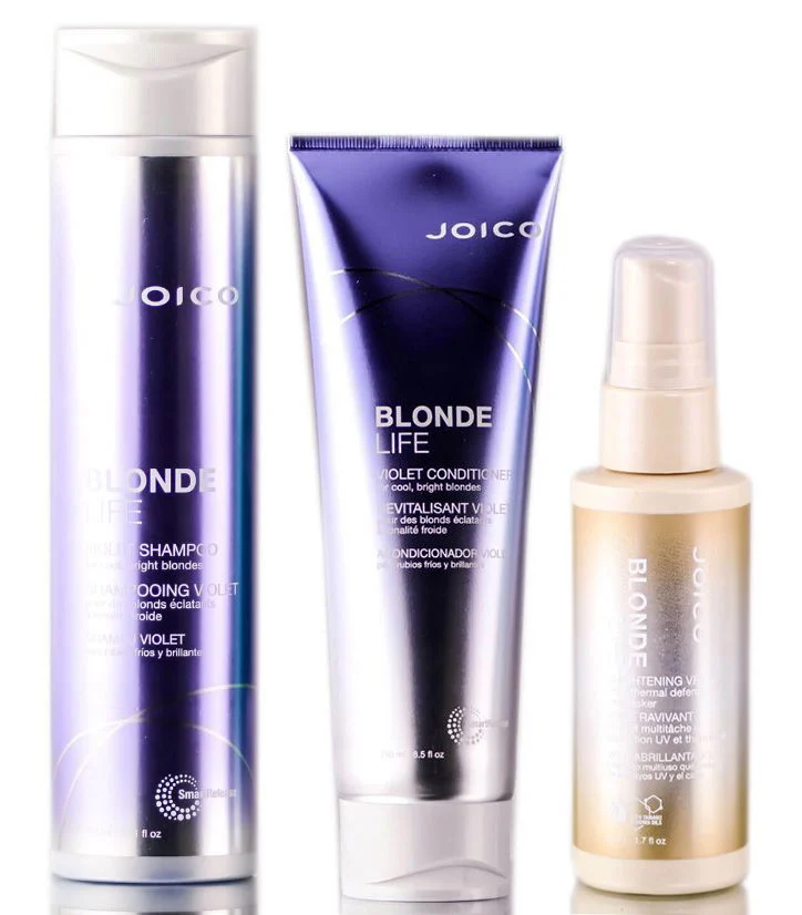 Blonde Life Violet Shampoo & Conditioner & Brightening Veil - Regular Set
