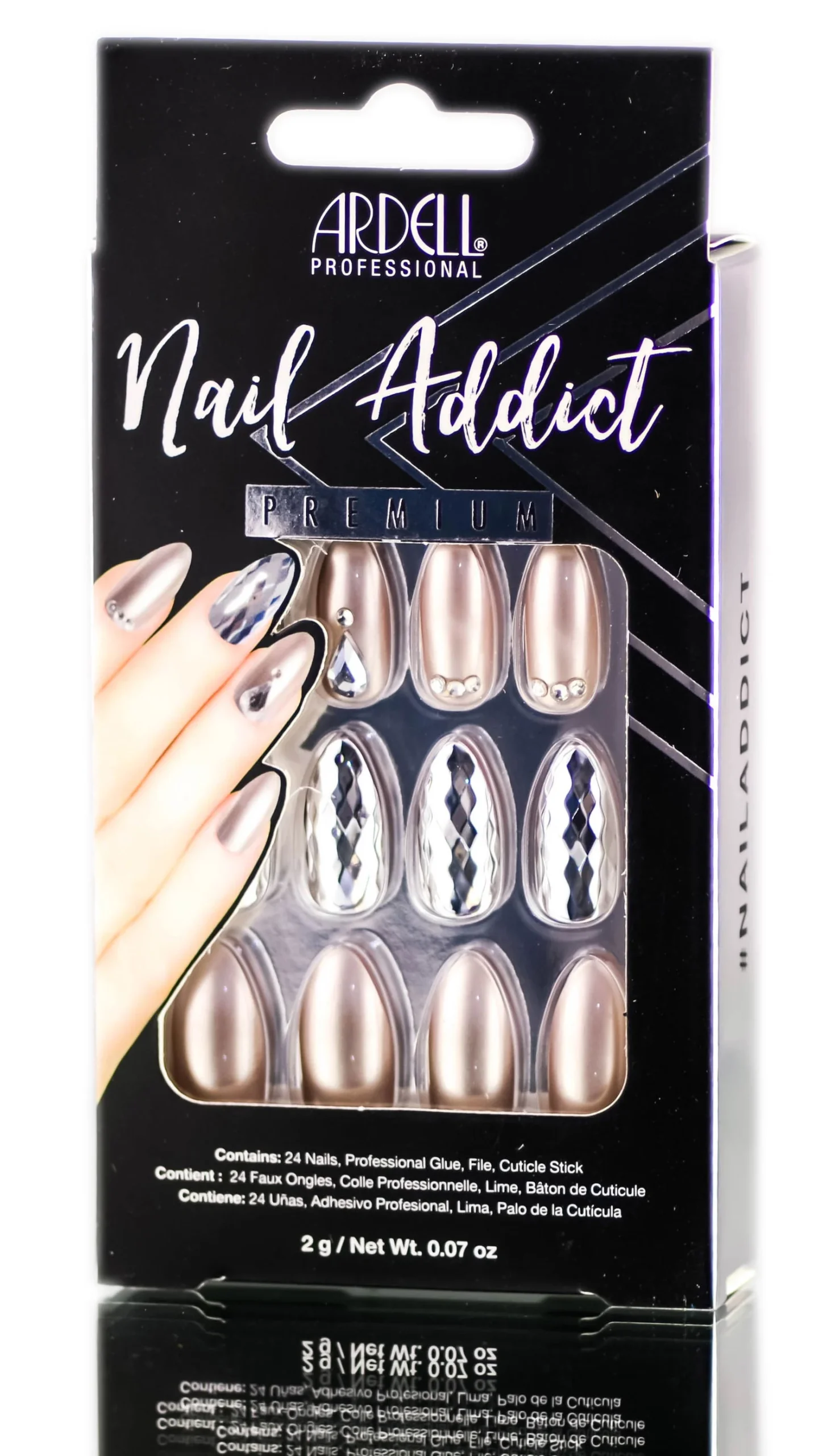 Ardell Nail Addict Premium Artificial Nail Set - Champagne Ice