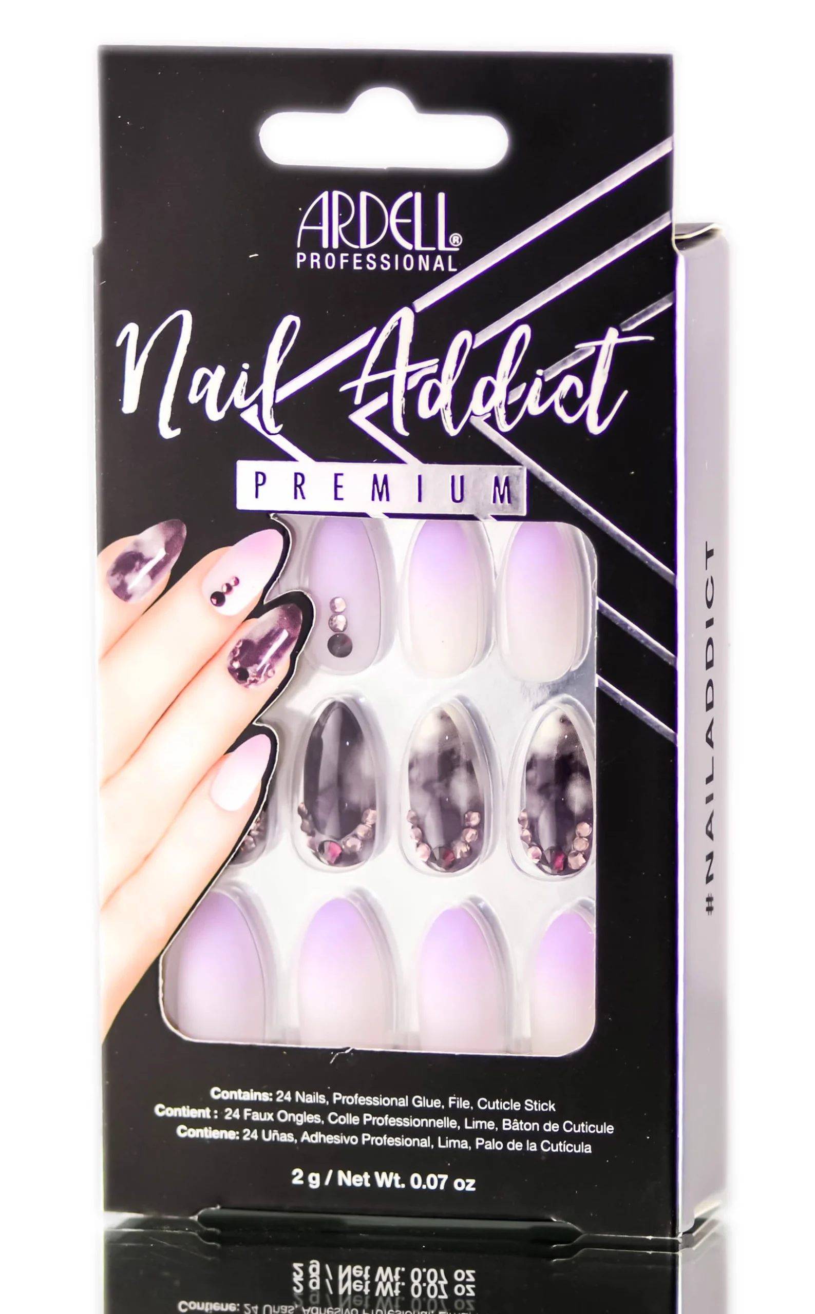 Ardell Nail Addict Premium Artificial Nail Set - Marble Purple Ombre