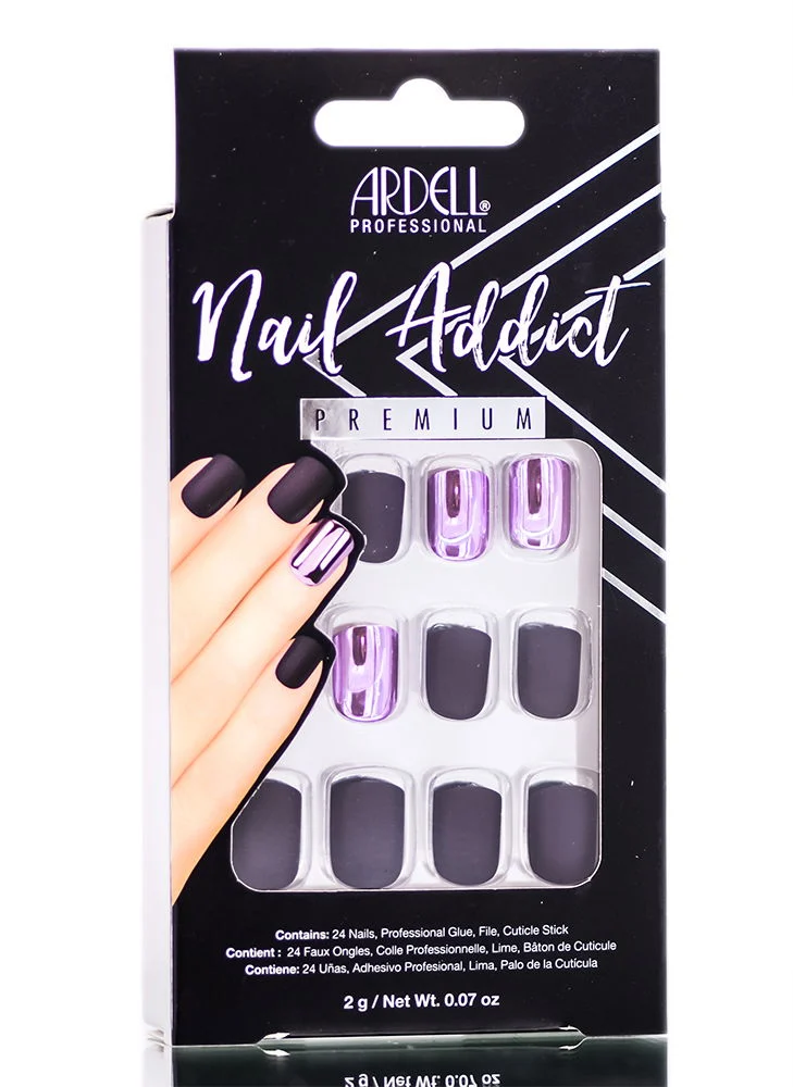 Ardell Nail Addict Premium Artificial Nail Set - Burgundy Chrome