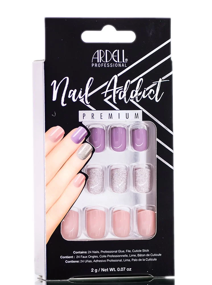 Ardell Nail Addict Premium Artificial Nail Set - Pastel Pink & Purple