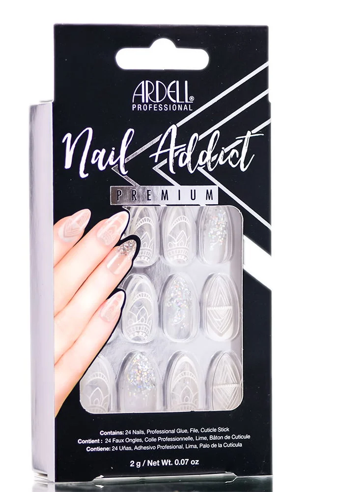 Ardell Nail Addict Premium Artificial Nail Set - Glass Deco