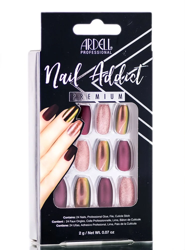 Ardell Nail Addict Premium Artificial Nail Set - Red Cateye