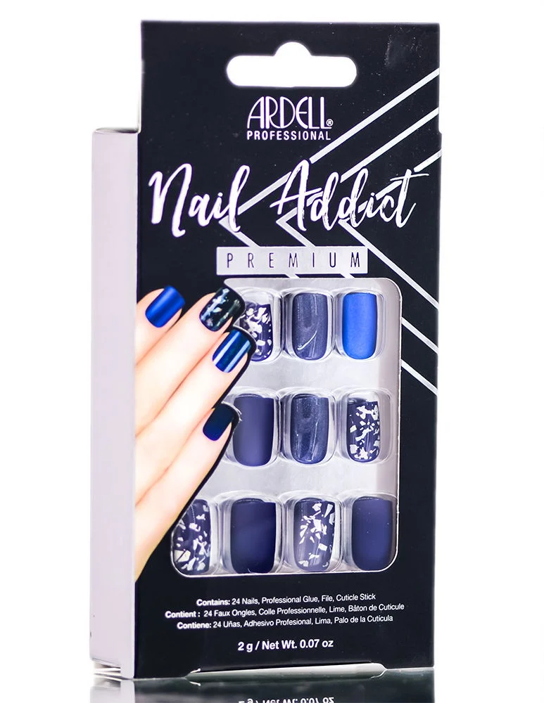 Ardell Nail Addict Premium Artificial Nail Set - Matte Blue
