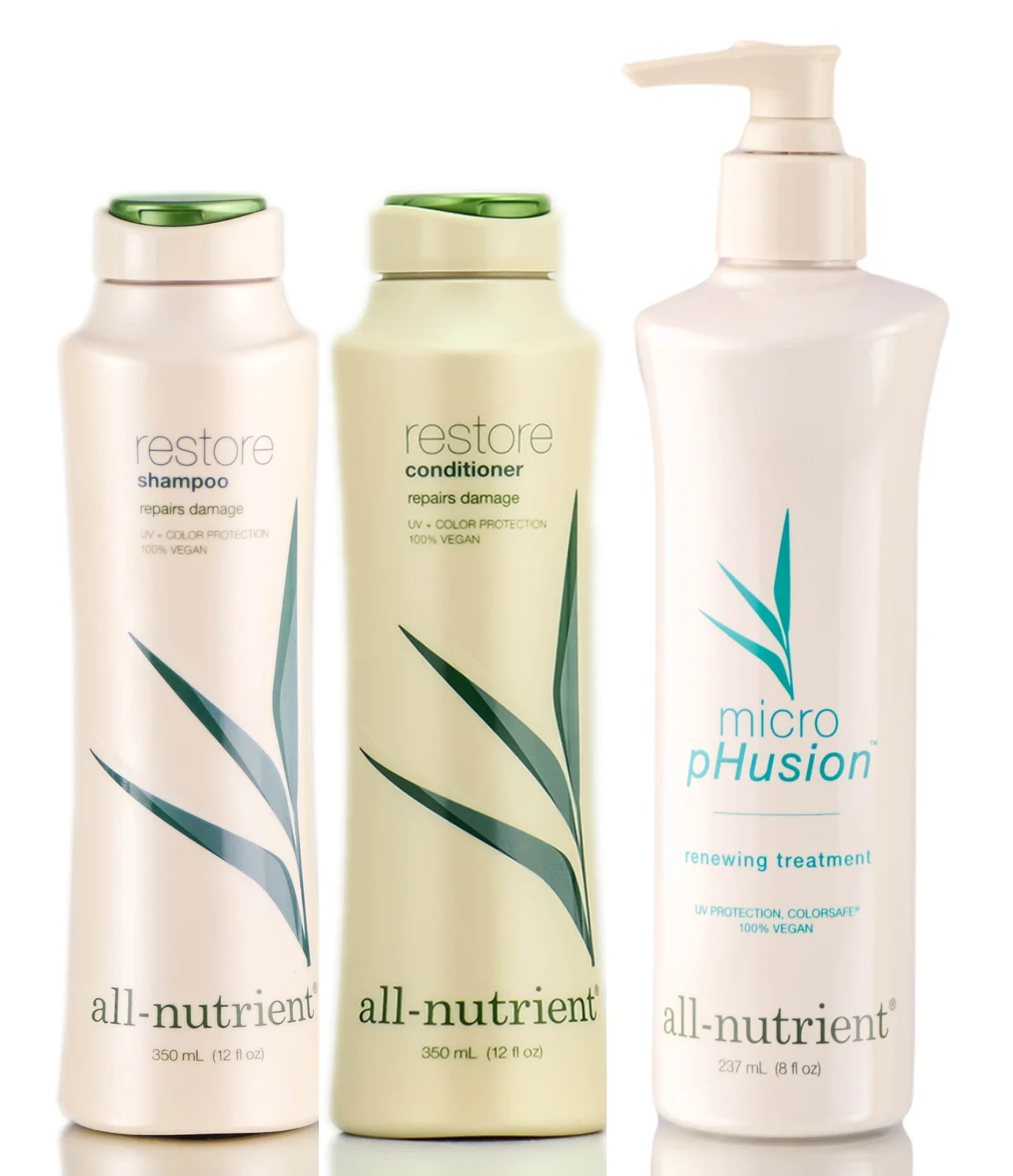 All-Nutrient Restore Repair Damage And Split Ends Shampoo & Conditioner & Renewing Treatment - 12 oz / 12 oz / 12 oz