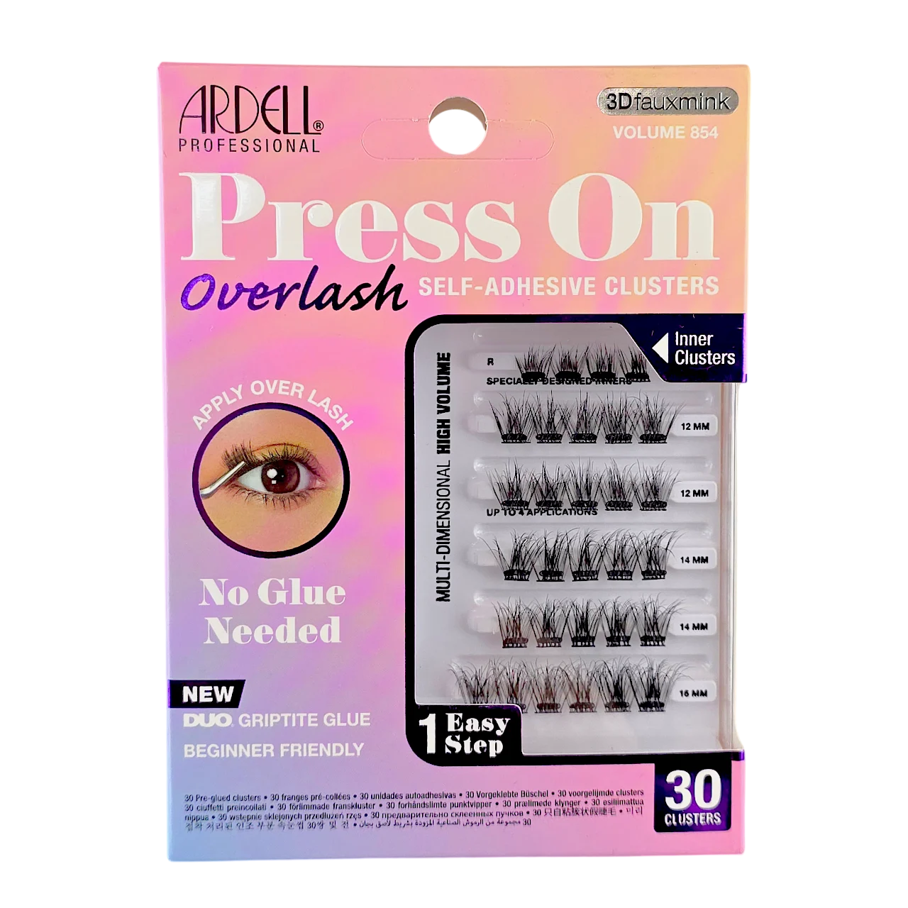 Ardell Press On OverLash Self-Adhesive Clusters - Volume 854 - 30 Clusters