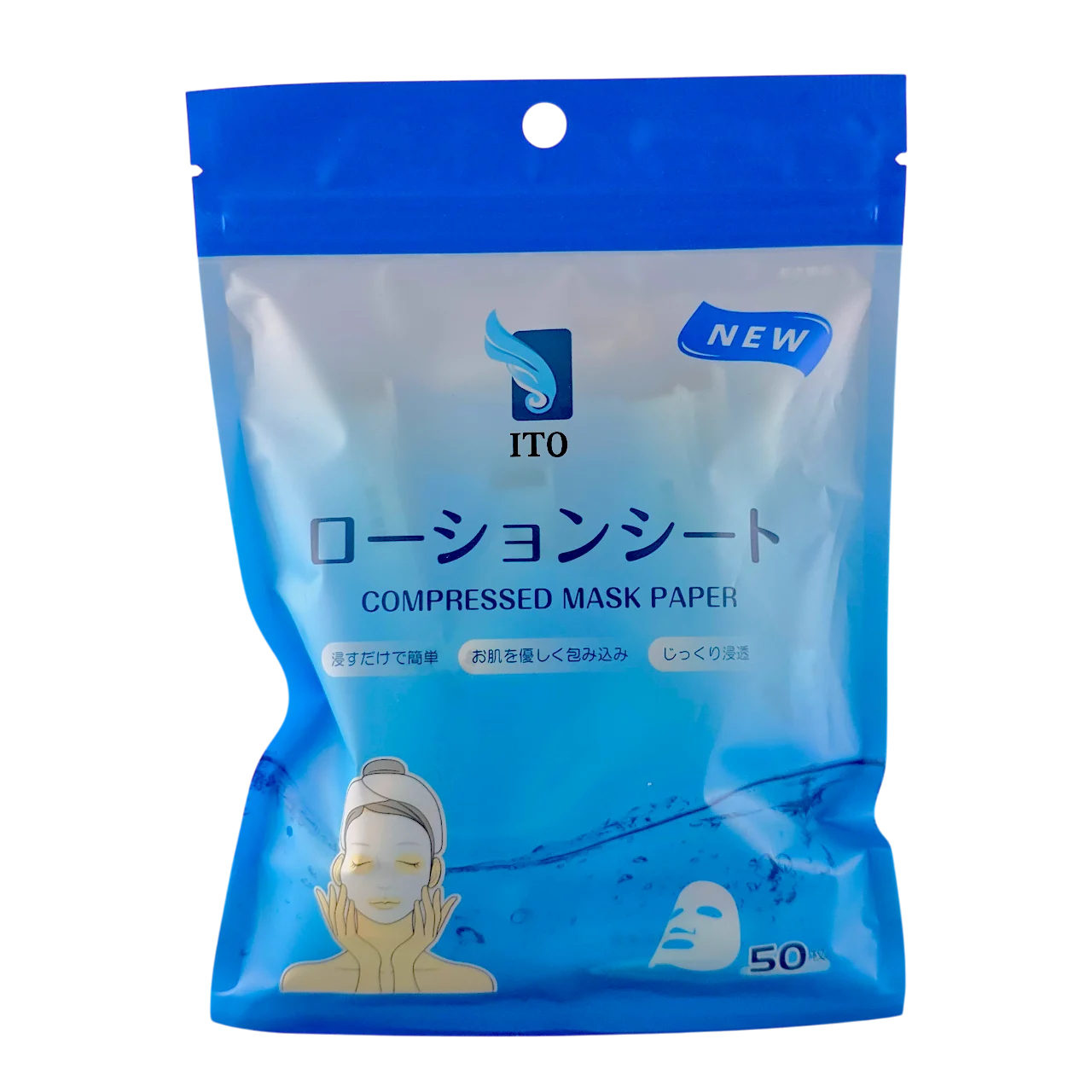 ITO Compressed Invisible Silk-Weave Mask Paper - 50 Sheets