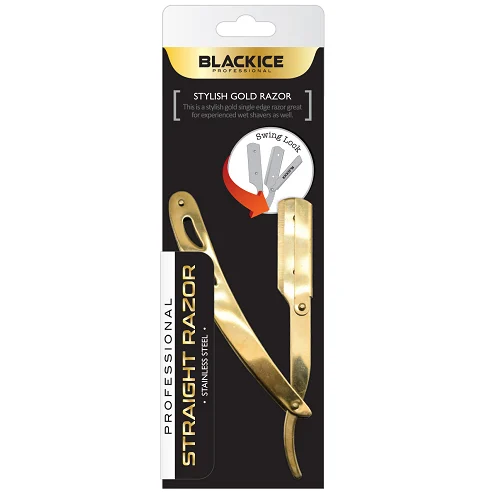 Black Ice Professional Stylish Gold Straight Razor