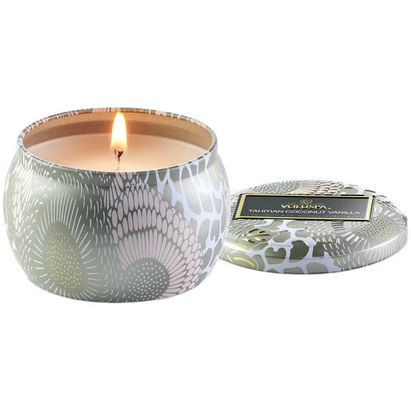 Voluspa Mini Decorative Tin Candle 4 oz- Tahitian Coconut Vanilla