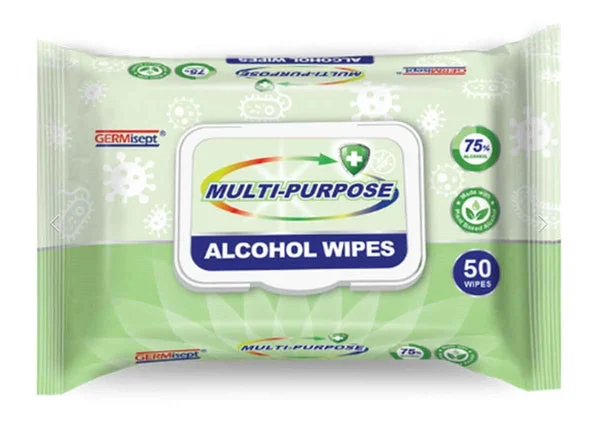 Personal Protection Equipment Multi-Purpose Alcohol Wipes 50 Count