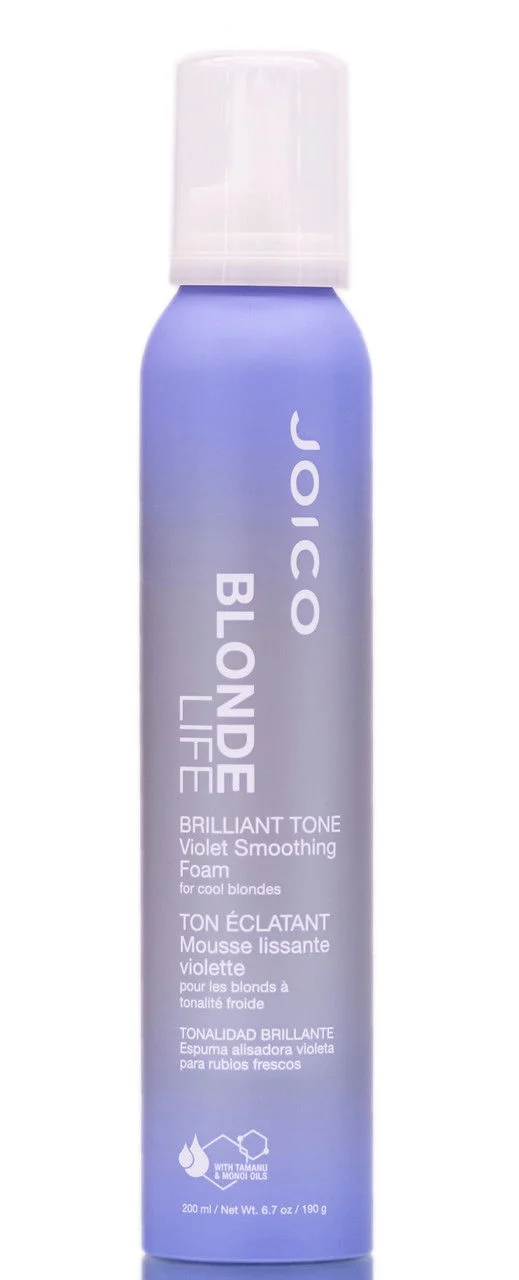 Blonde Life BRILLIANT TONE VIOLET SMOOTHING FOAM for Cool Blondes with Tamanu & Monoi Oils -