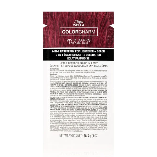 Wella Color Charm Vivid Dark Raspberry Pop Pigmented Lightener 1 oz